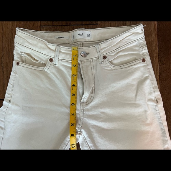 Mango grace crop slim fit cream jeans size 4/36 - Picture 4 of 7